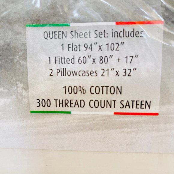 CAPECCHI Luxury ITALY QUEEN Flat Fitted Pillow Sheet Set WHITE Cotton Embroidery - Picture 4 of 6